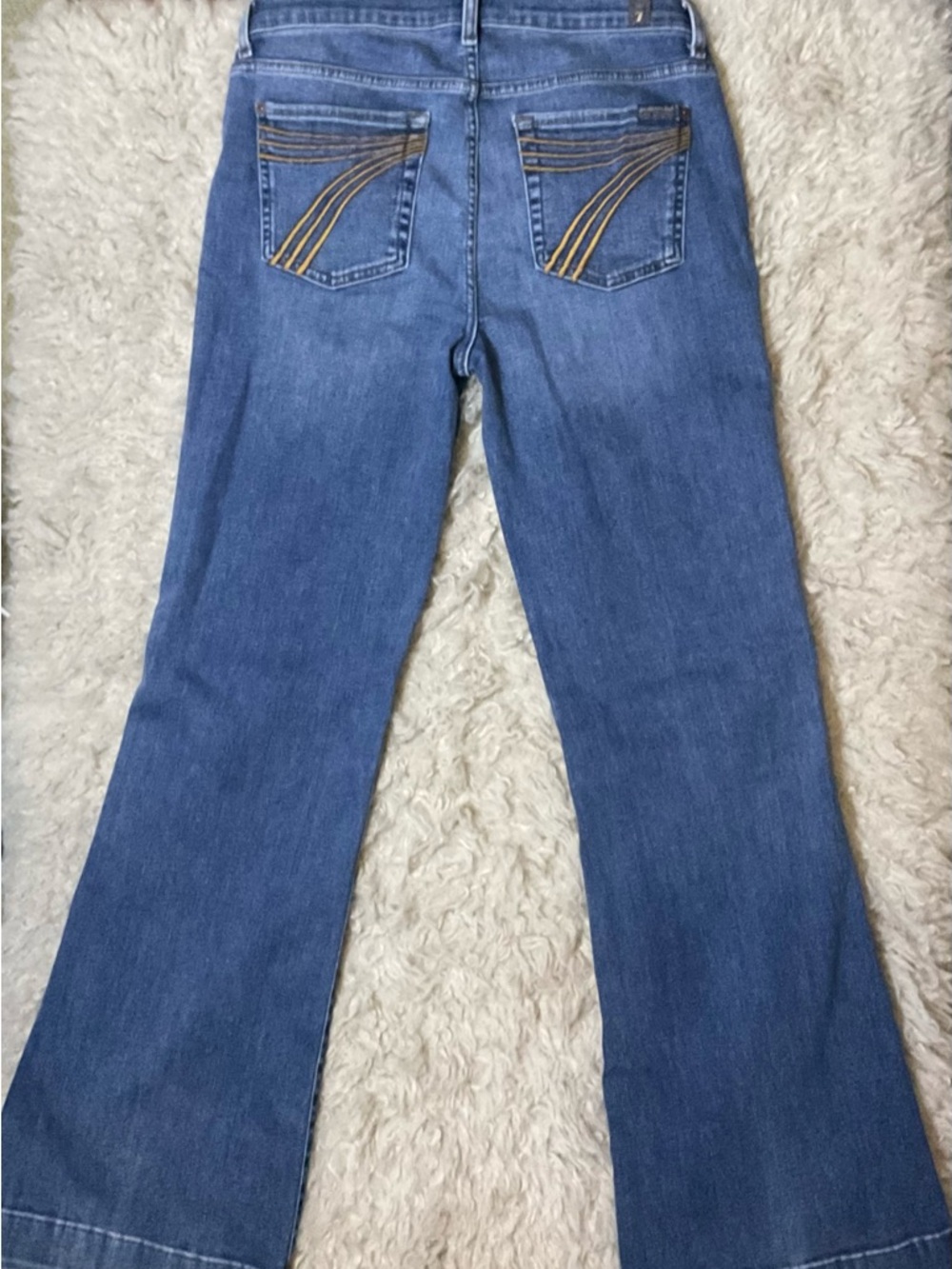 7 For All Mankind Women's Medium Blue Bootcut Jeans - Picture 5 of 8